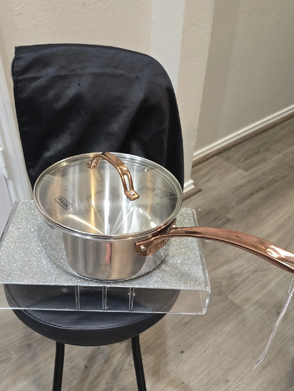 Viking 3-Ply PVD Stainless Steel 3QT Saucepan w/Lid & Copper Handle